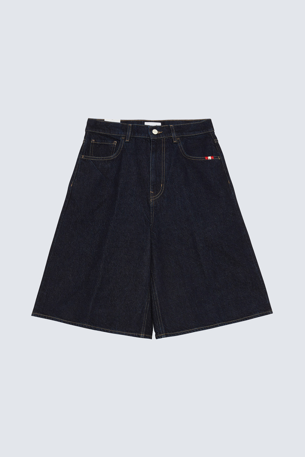AMISH: CREW RECYCLED DENIM BERMUDA SHORTS