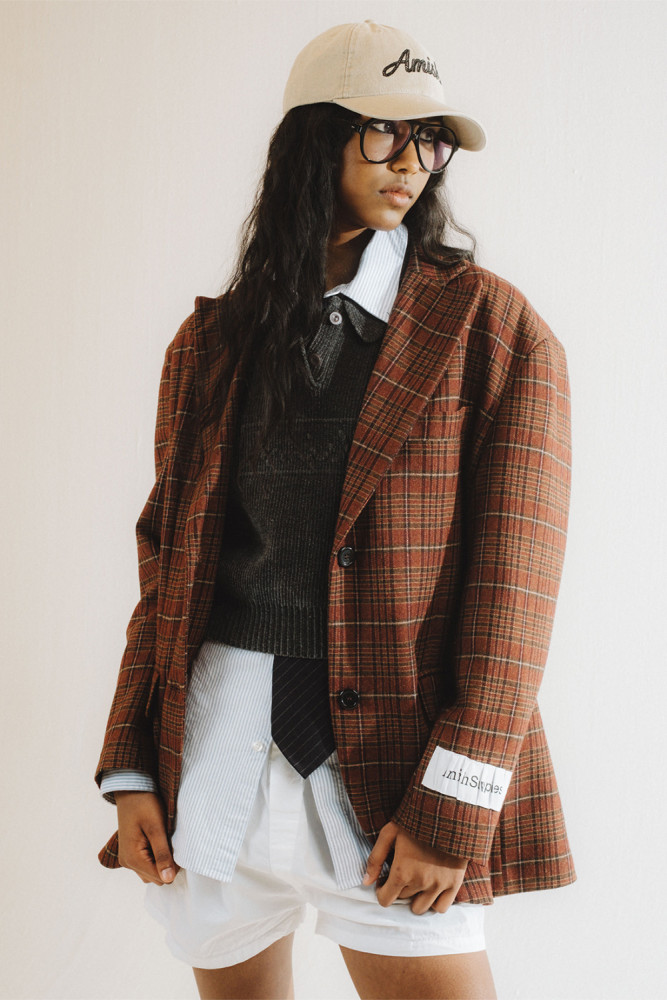 OVERSIZED BLAZER IN CHECKERED WOOL