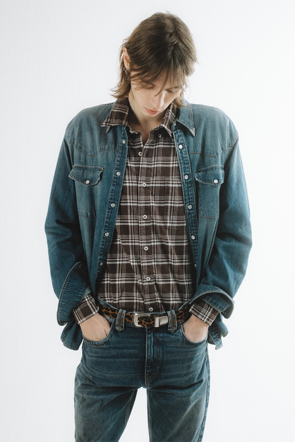 AMISH: TEXACO SHIRT IN GUAPO DENIM