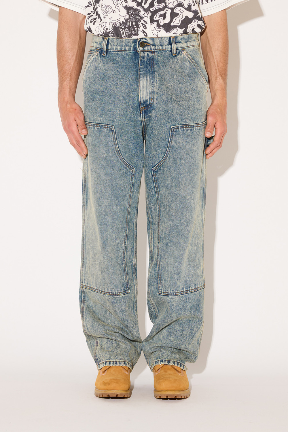 AMISH: DAN SABLON- AT WORK JEANS IN VINTAGE MARBLE DENIM