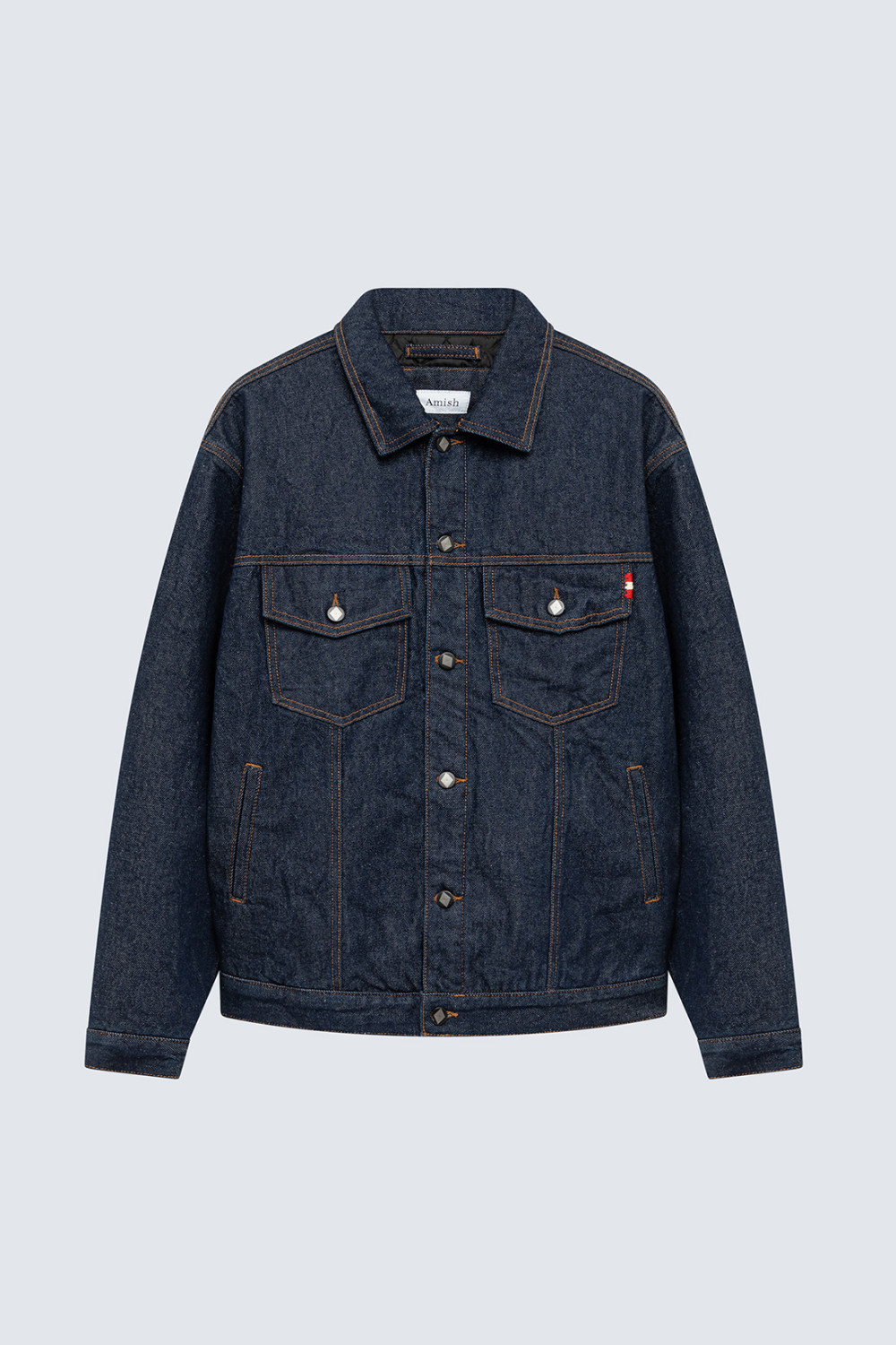 AMISH: JACKET IN WASH DRY DENIM