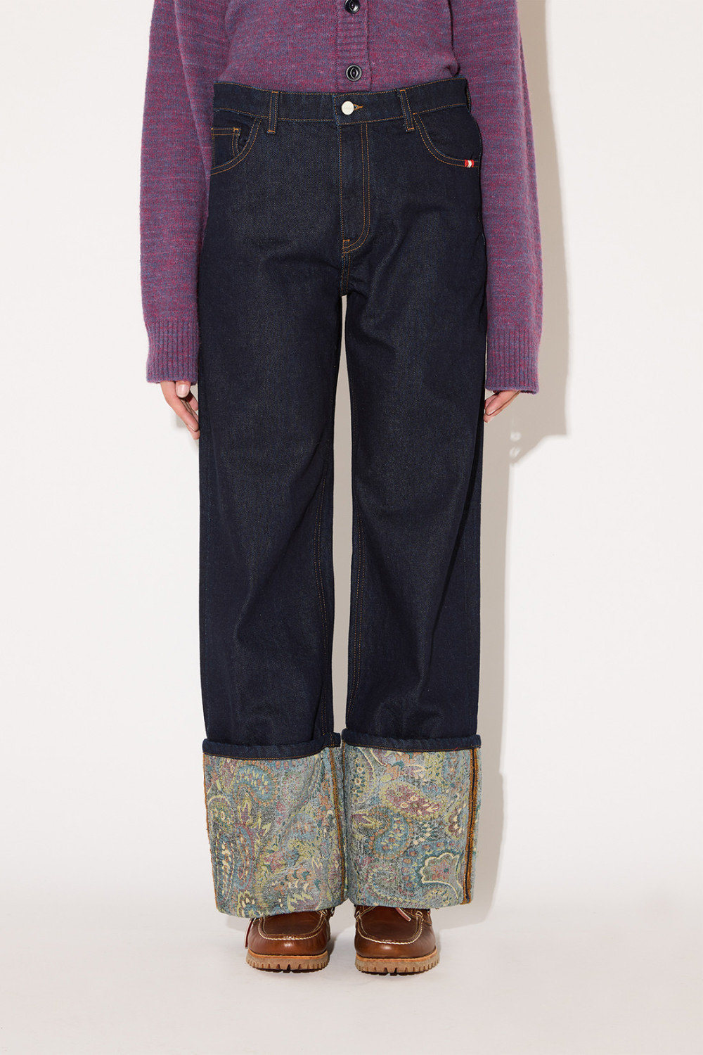 AMISH: TURN RAW WIDER JEANS