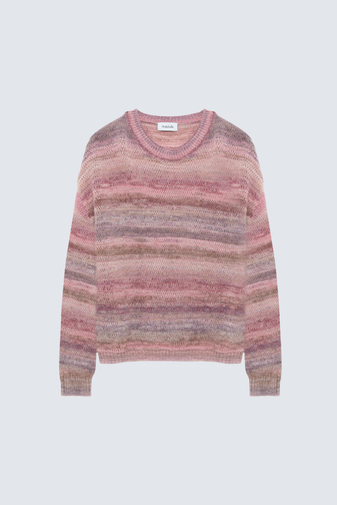 MAGLIA BOHO GIROCOLLO IN MISTO ALPACA E LANA