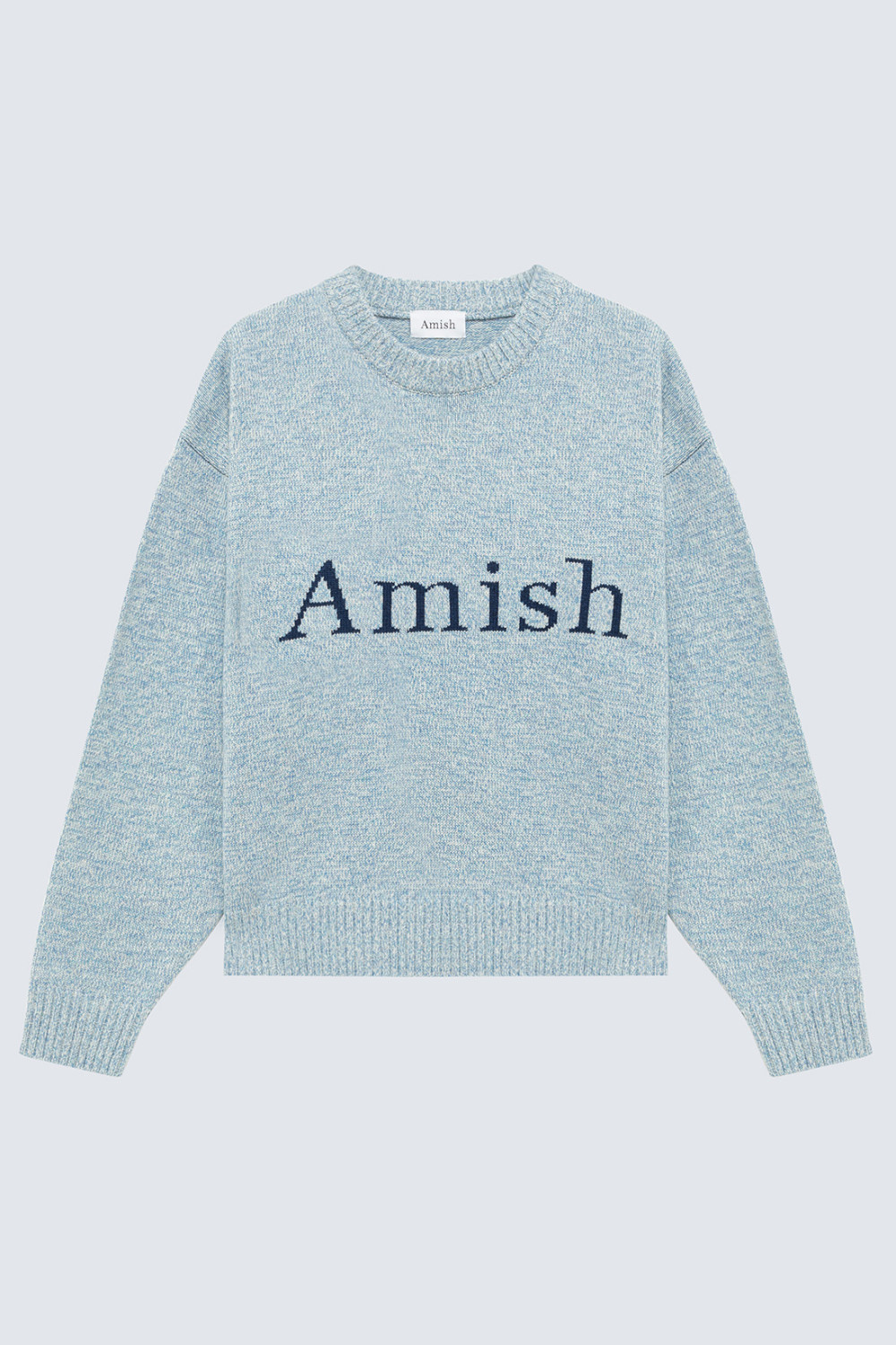 AMISH: CREW NECK SWEATER WITH LOGO