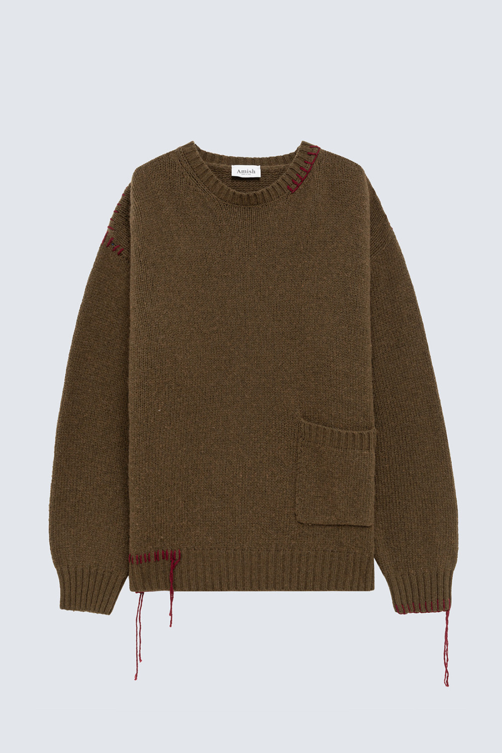 AMISH: MAGLIA GIROCOLLO IN MISTO LANA