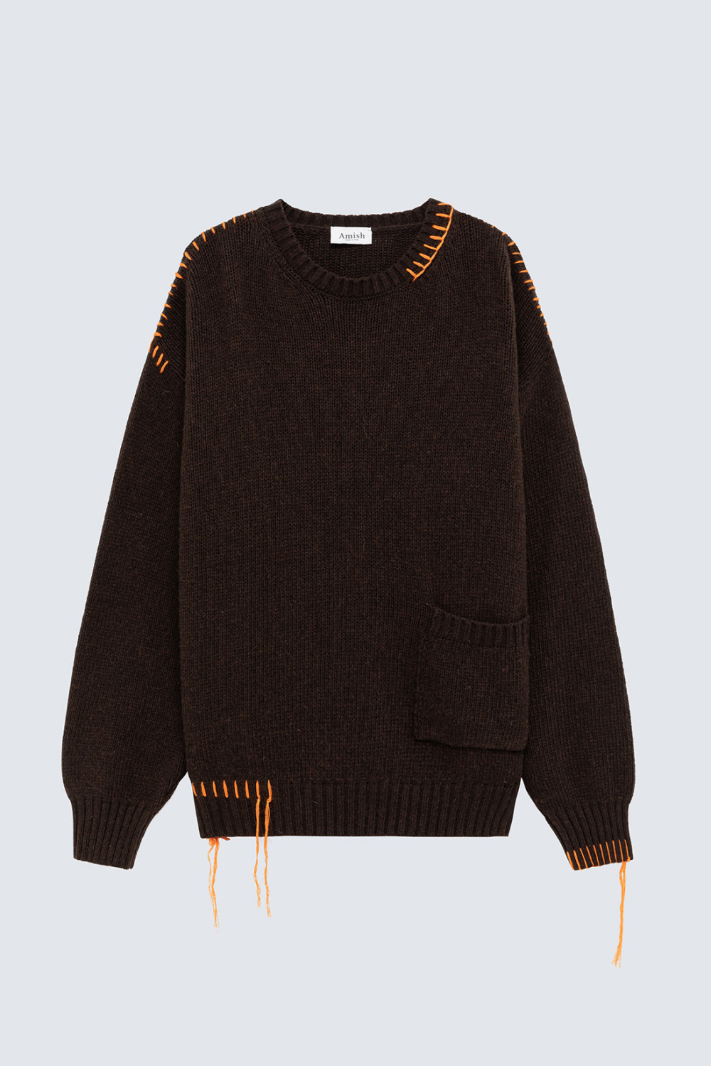 AMISH: MAGLIA GIROCOLLO IN MISTO LANA