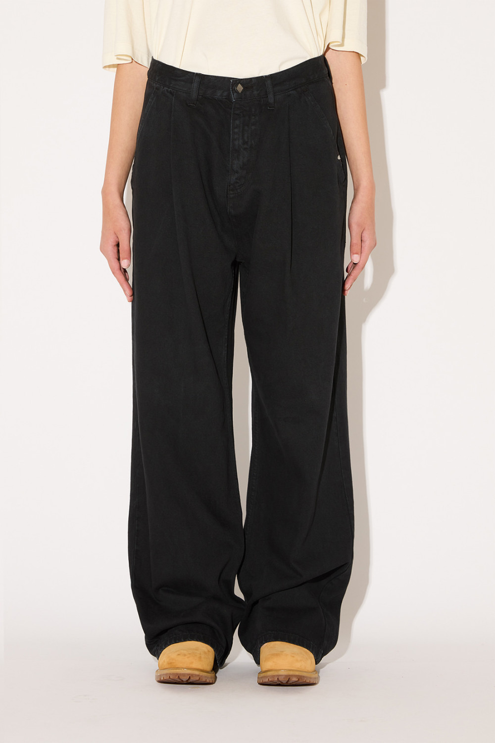 AMISH: PANTALONE NOGEND A GAMBA LARGA IN COTONE