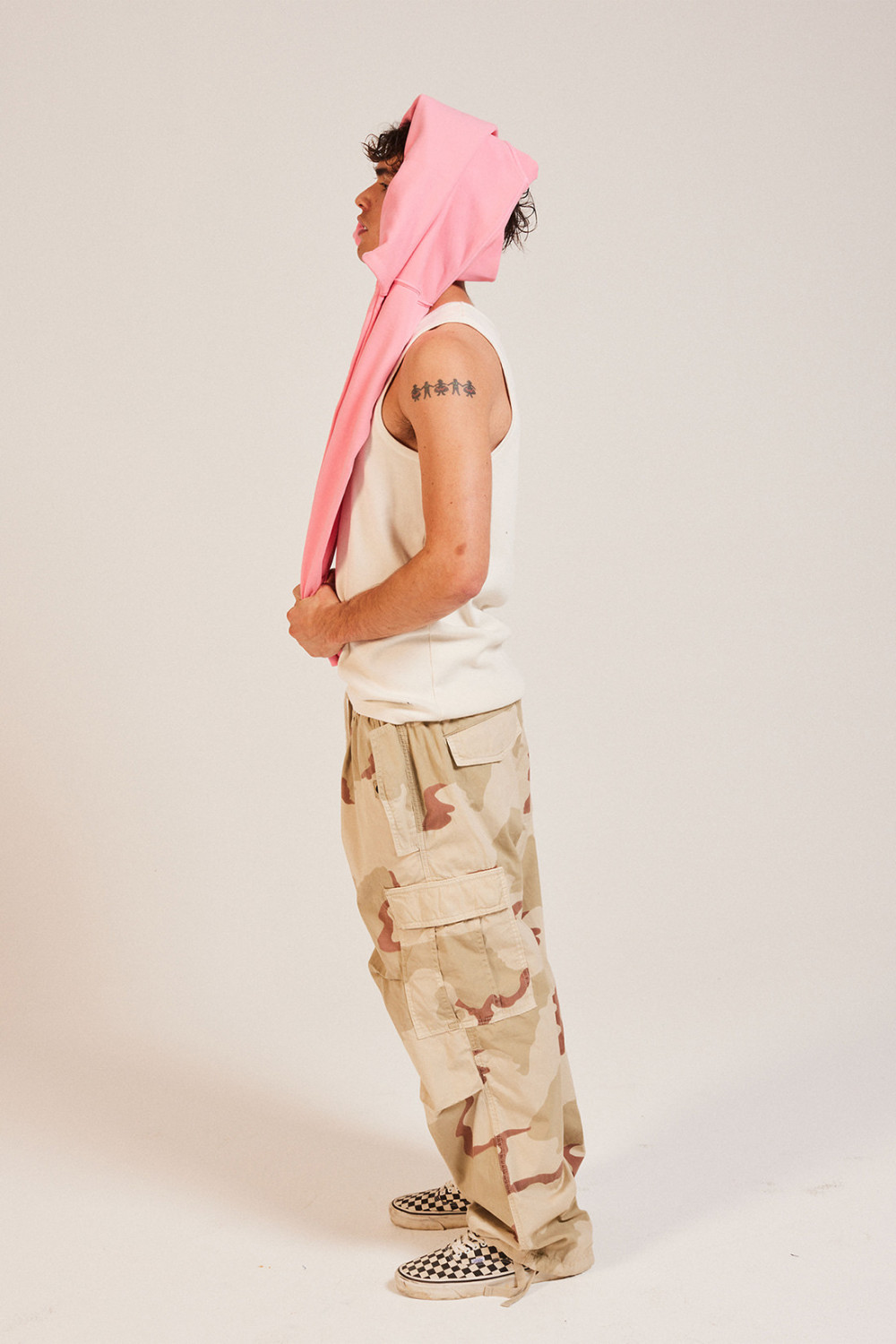 AMISH: PARA CARGO PANTS WITH CAMOUFLAGE PRINT