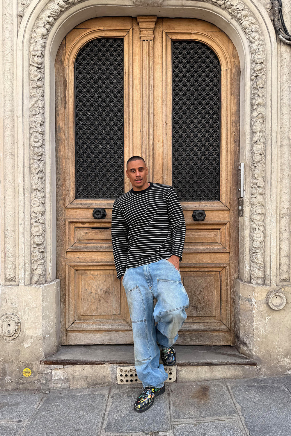 AMISH: PULLOVER A RIGHE CON MICRO LOGO