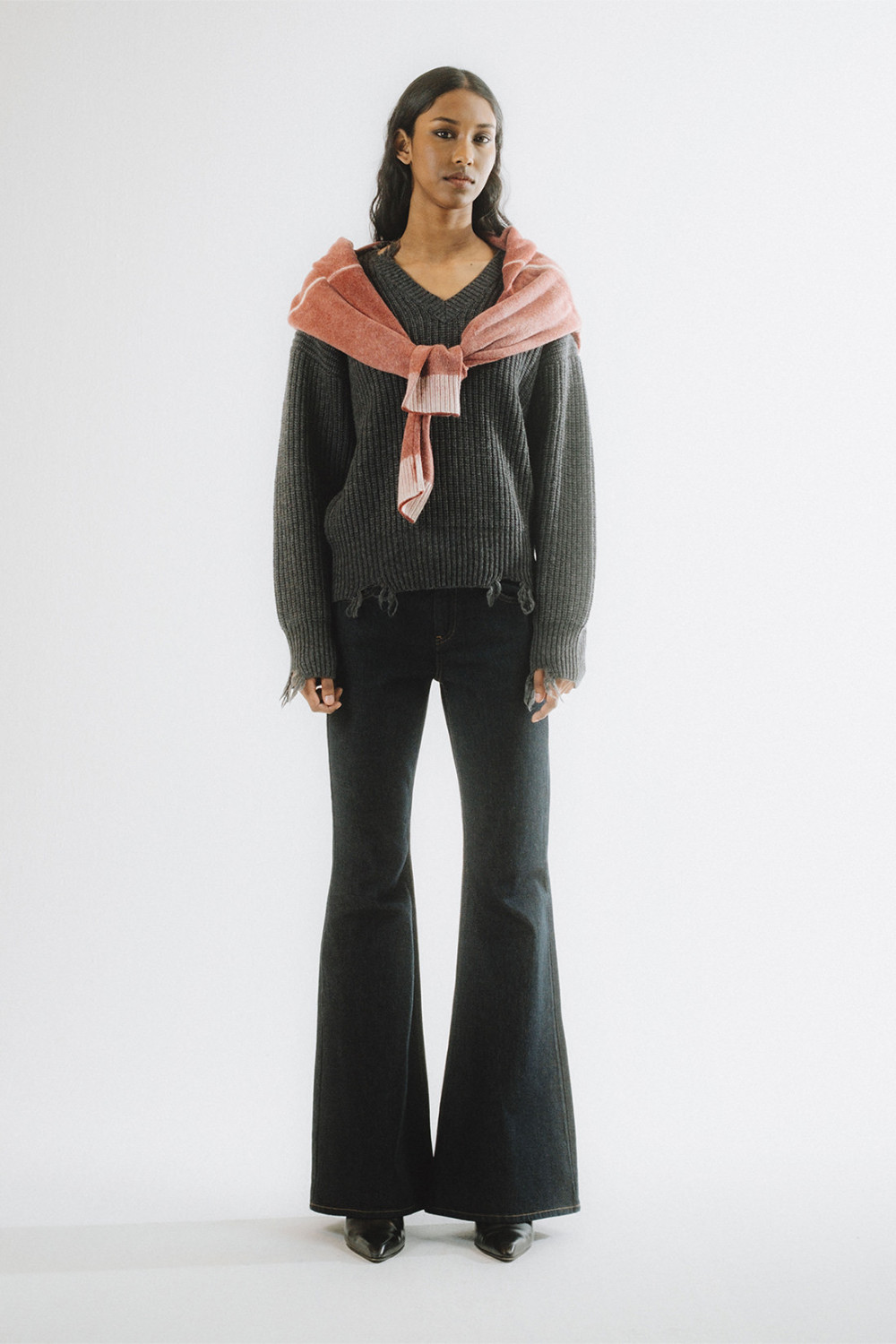AMISH: PULLOVER DISTRESSED CON SCOLLO A V