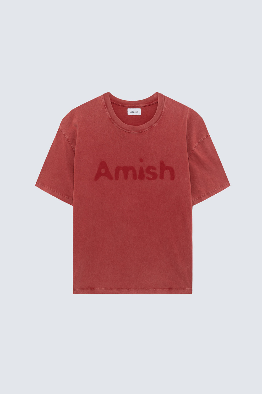 AMISH: T-SHIRT CROPPED IN COTONE CON LOGO