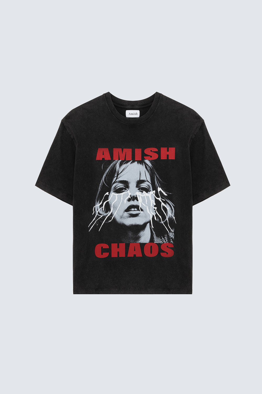 AMISH: T-SHIRT GIROCOLLO CON STAMPA CHAOS