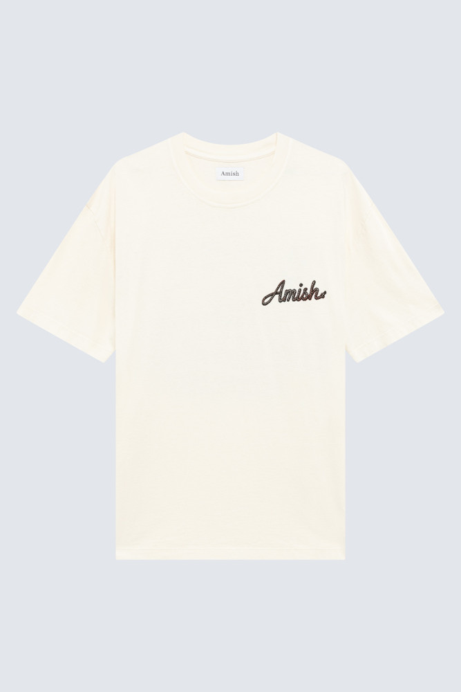 CREW NECK T-SHIRT IN JERSEY WITH COWGIRL PRINT