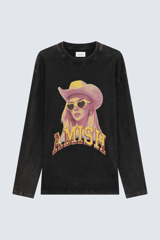 CREW-NECK T-SHIRT IN JERSEY WITH SUNGLASSES PRINT