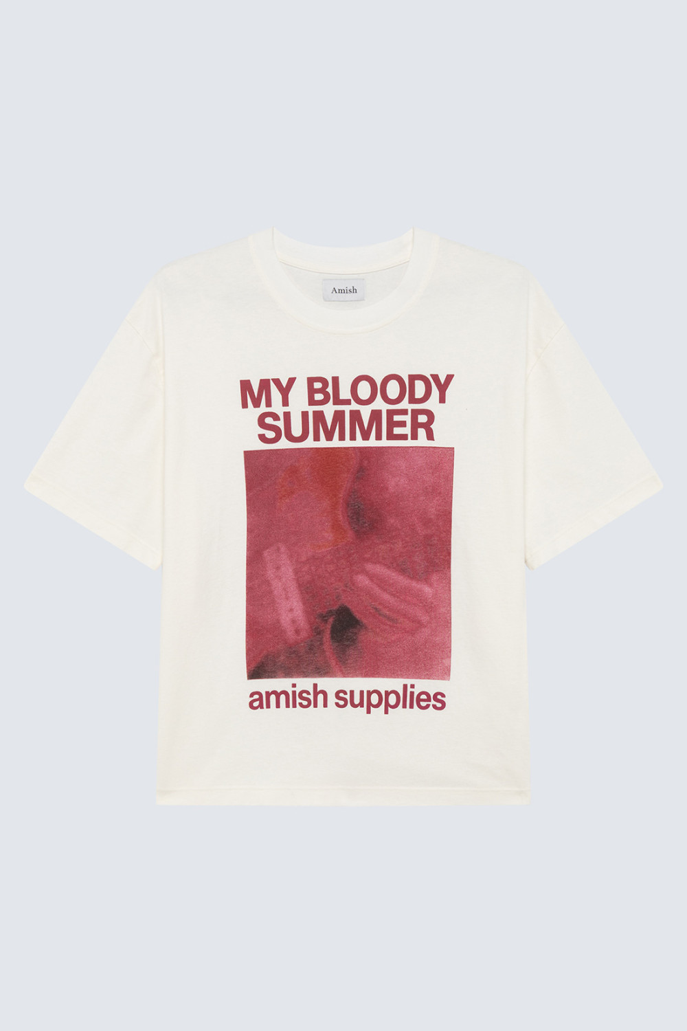 AMISH: T-SHIRT IN JERSEY WITH BLOODY SUMMER PRINT