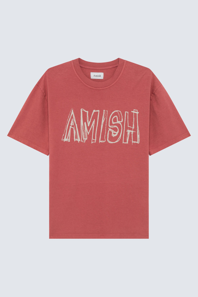 T-SHIRT IN JERSEY WITH CHALK BOARD LOGO PRINT