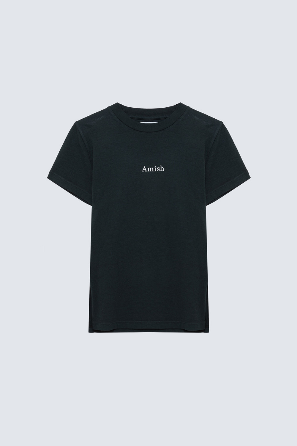AMISH: T-SHIRT SLIM MICRO LOGO IN COTONE