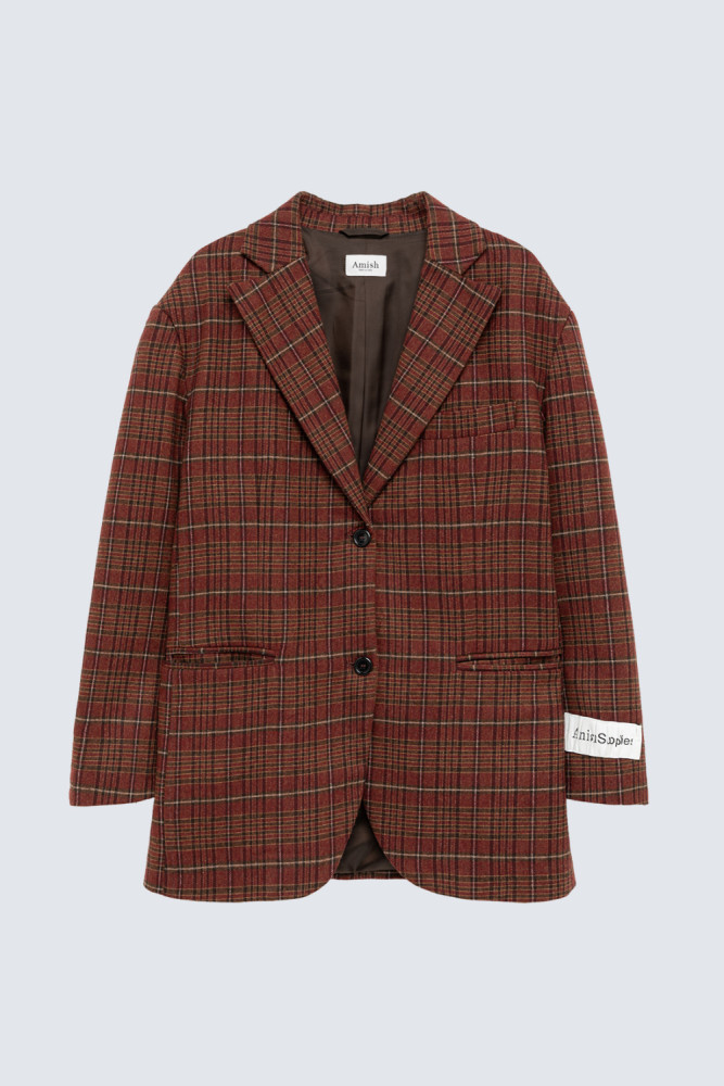 OVERSIZED BLAZER IN CHECKERED WOOL