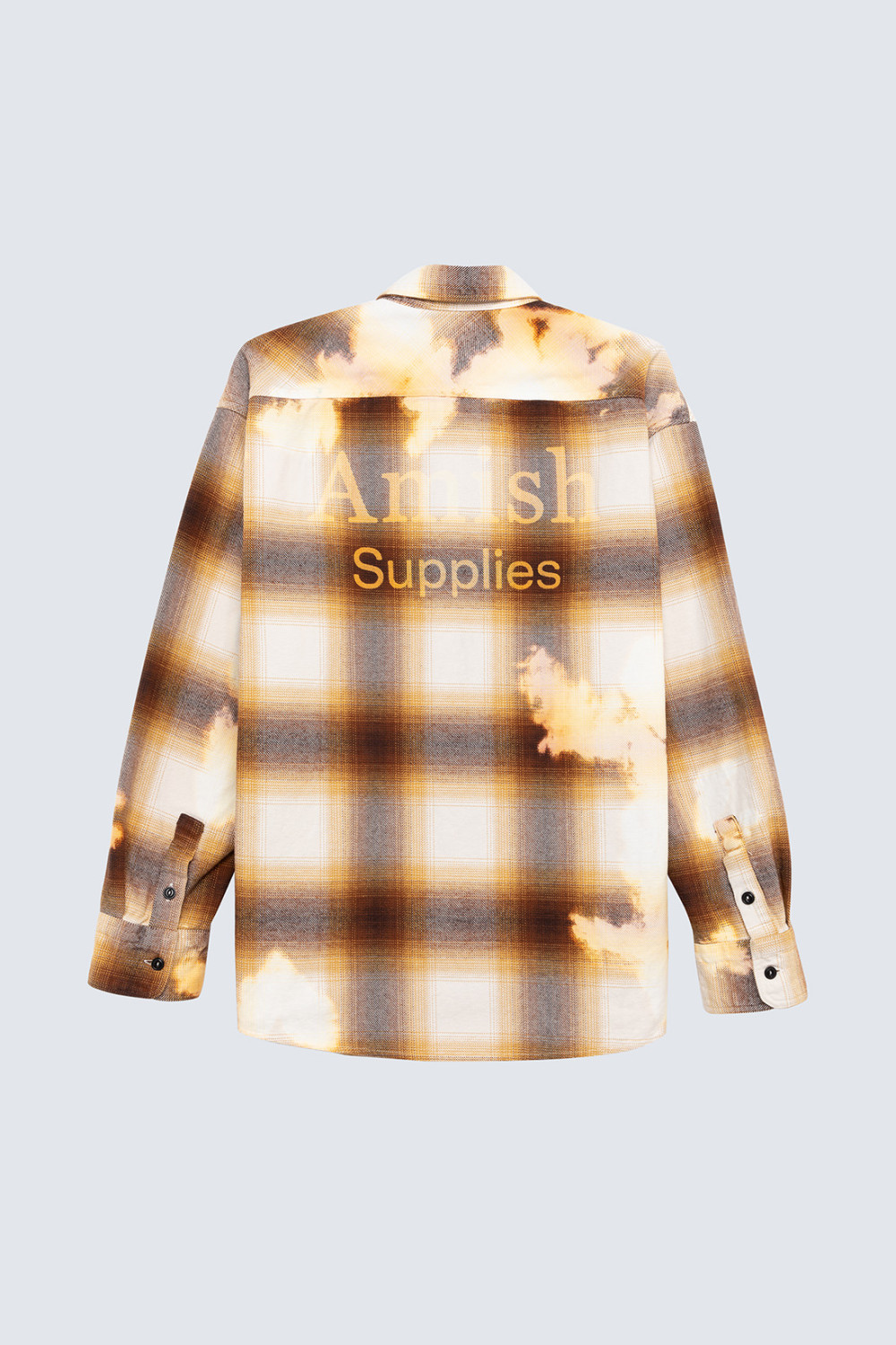 AMISH: CAMICIA DA LAVORO A QUADRI EFFETTO BLEACHED