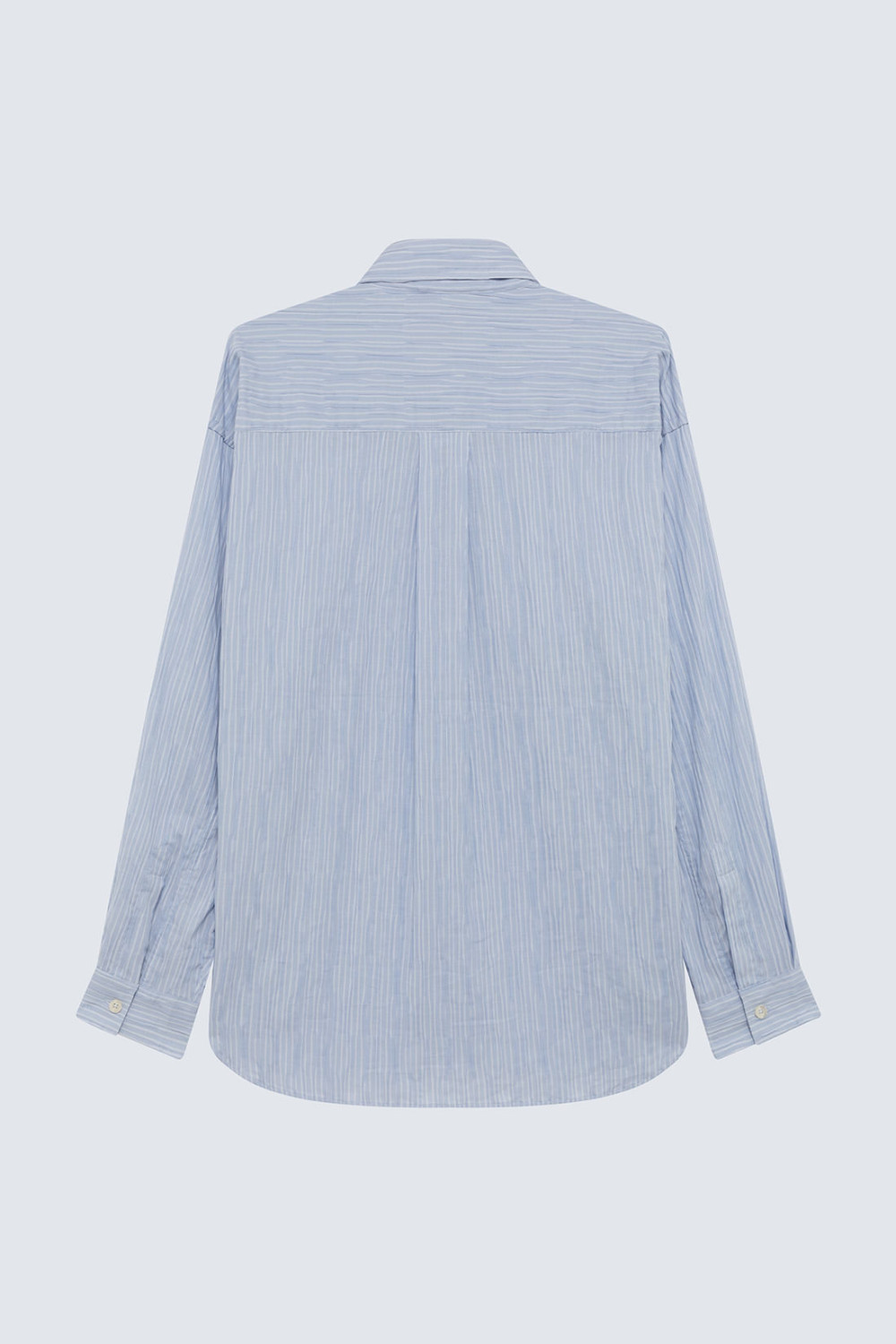 AMISH: SHIRT DROPPED IN STRIPED CRINKLE COTTON 