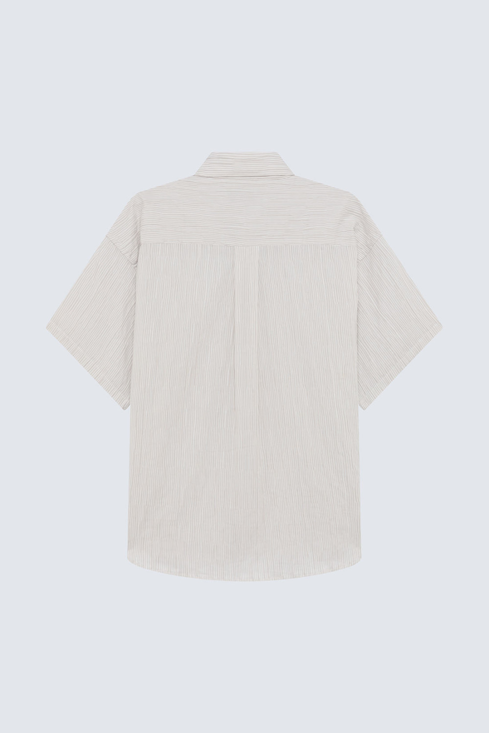 AMISH: DROPPED SHIRT IN STRIPED CRINKLE COTTON 