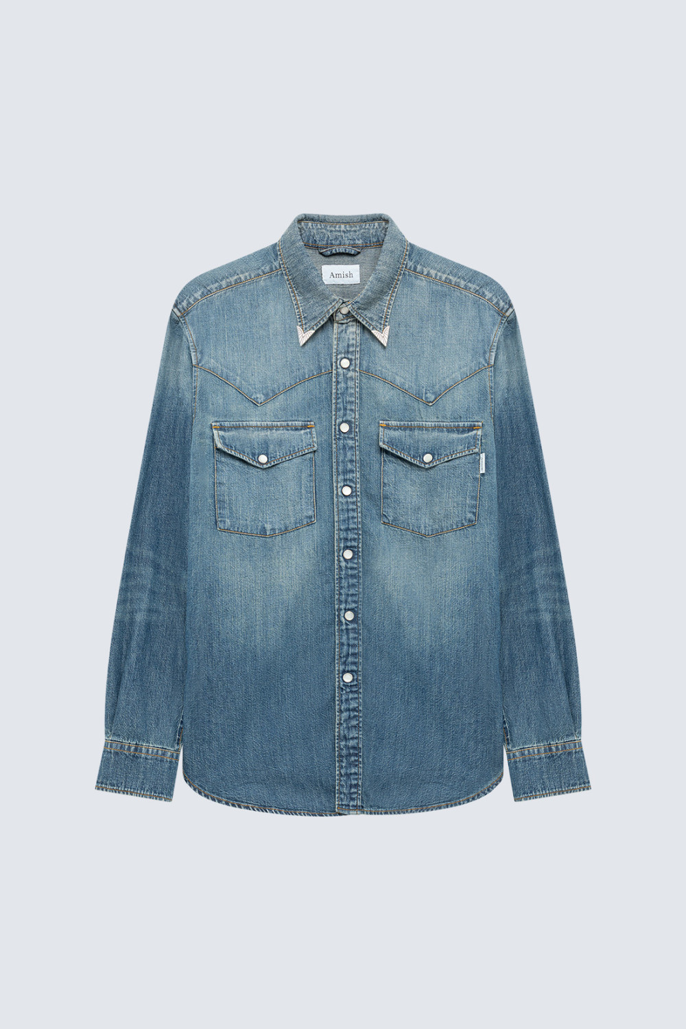 AMISH: TEXACO SHIRT IN GUAPO DENIM