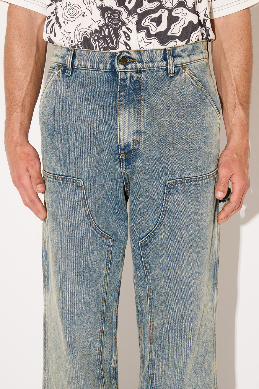 AMISH: DAN SABLON- AT WORK JEANS IN VINTAGE MARBLE DENIM