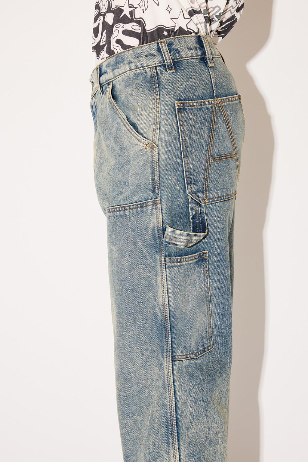 AMISH: DAN SABLON- AT WORK JEANS IN VINTAGE MARBLE DENIM