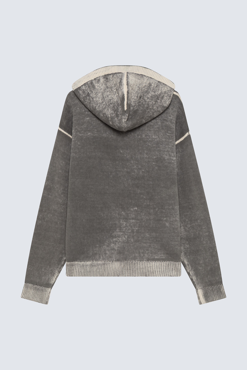 AMISH: SPRAY COTTON KNIT HOODED SWEATSHIRT WITH ZIP