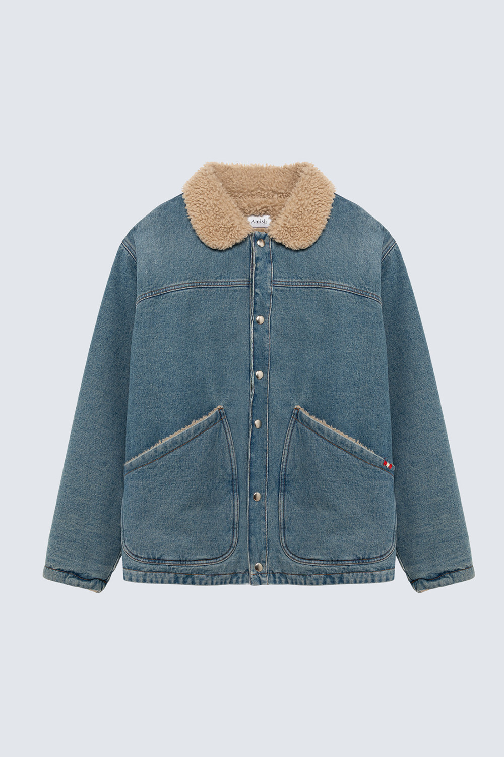 AMISH: GIACCA IN DENIM CON SHEARLING