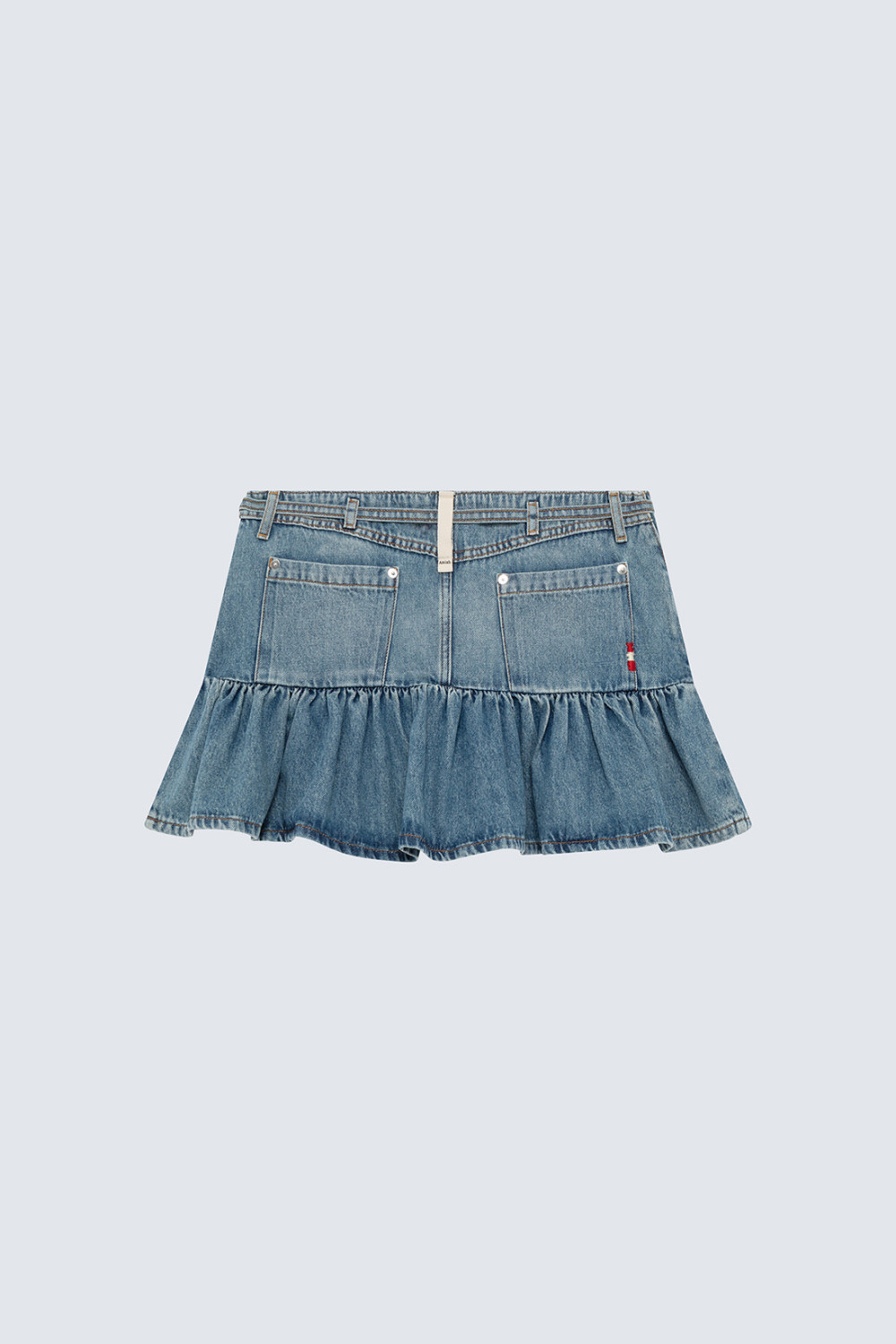 AMISH: GINZA SKIRT IN MID STONE DENIM