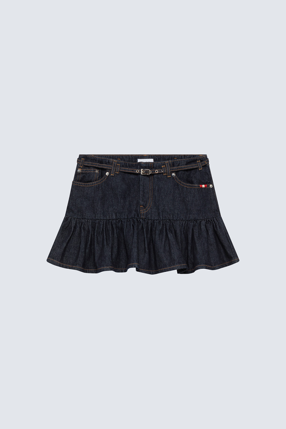 AMISH: GINZA SKIRT IN RINSE DENIM