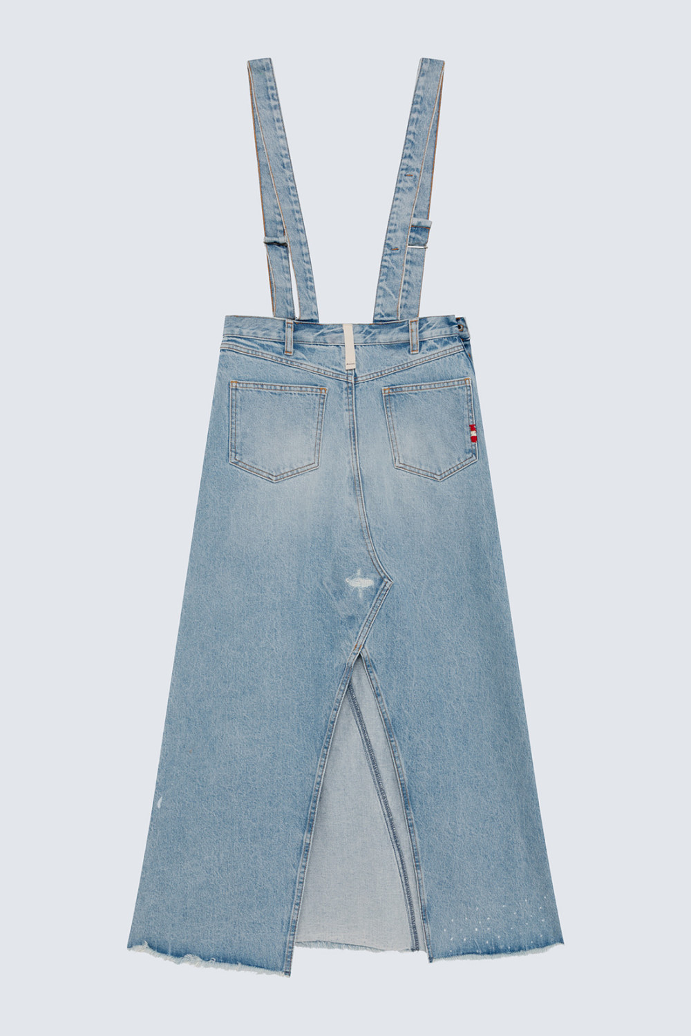 AMISH: UP FLARE DENIM OVERALLS SKIRT 