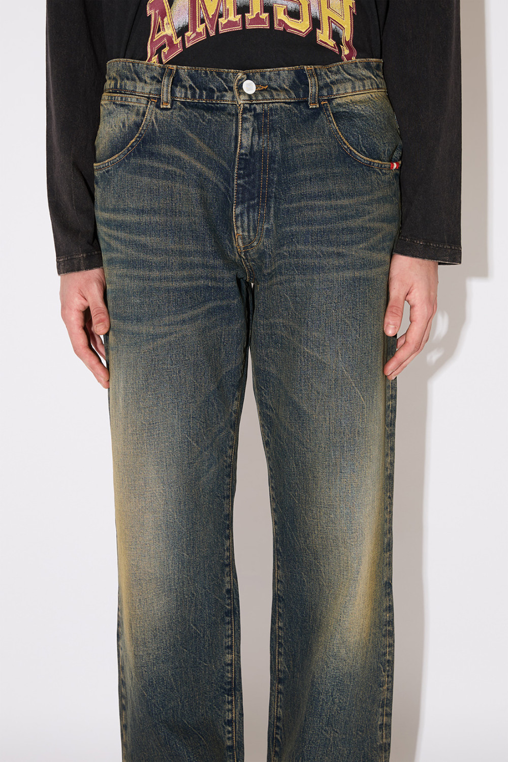 AMISH: JAMES OVER FLOOR RED JEANS