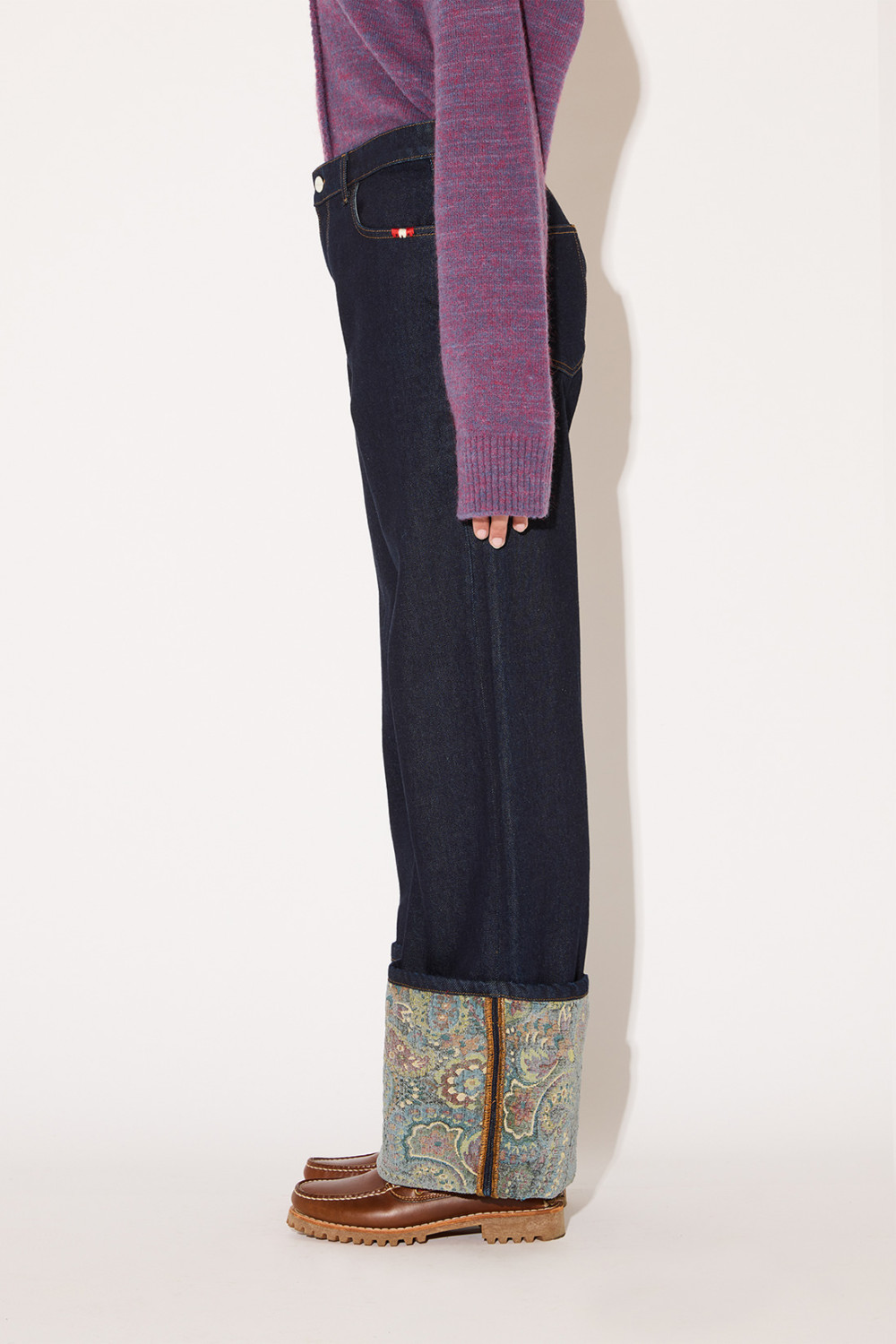 AMISH: TURN RAW WIDER JEANS