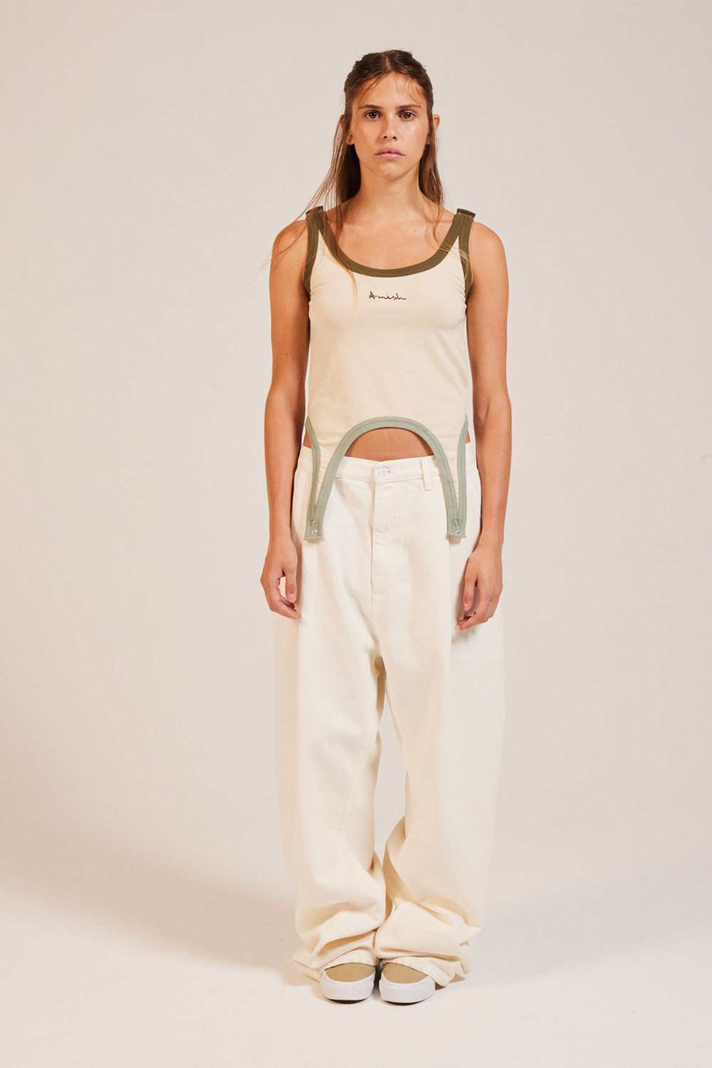 AMISH: NO GENDER PANTS IN DYED BULL