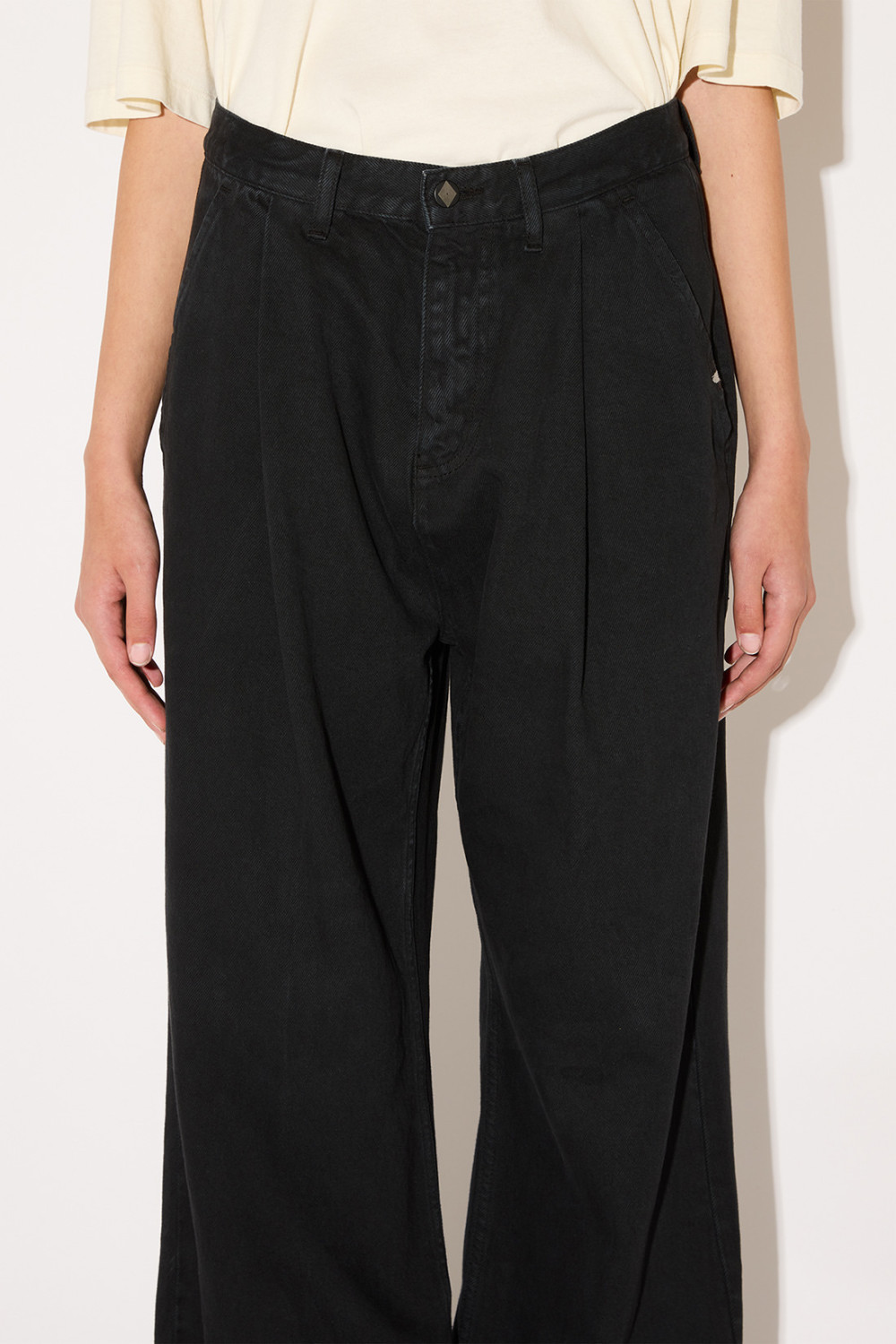 AMISH: PANTALONE NOGEND A GAMBA LARGA IN COTONE