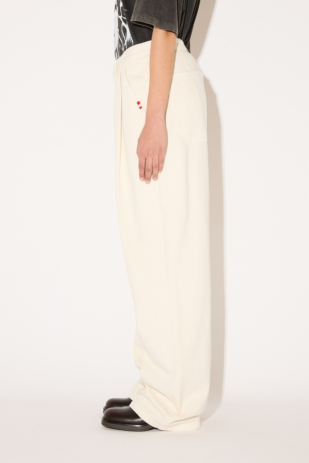 AMISH: PANTALONE NOGEND A GAMBA LARGA IN COTONE