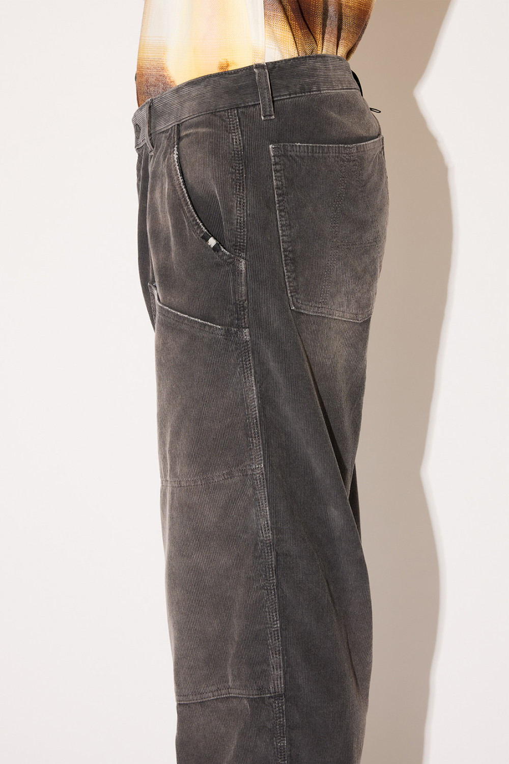 AMISH: PANTALONE SUPER KNEE IN VELLUTO EFFETTO DESTROYED