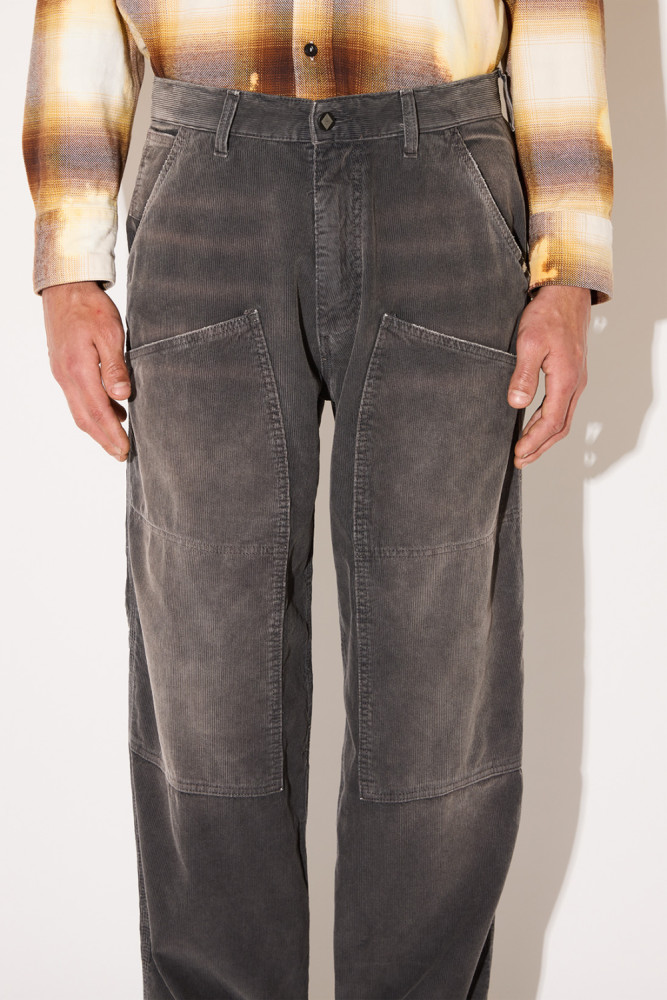 PANTALONE SUPER KNEE IN VELLUTO EFFETTO DESTROYED