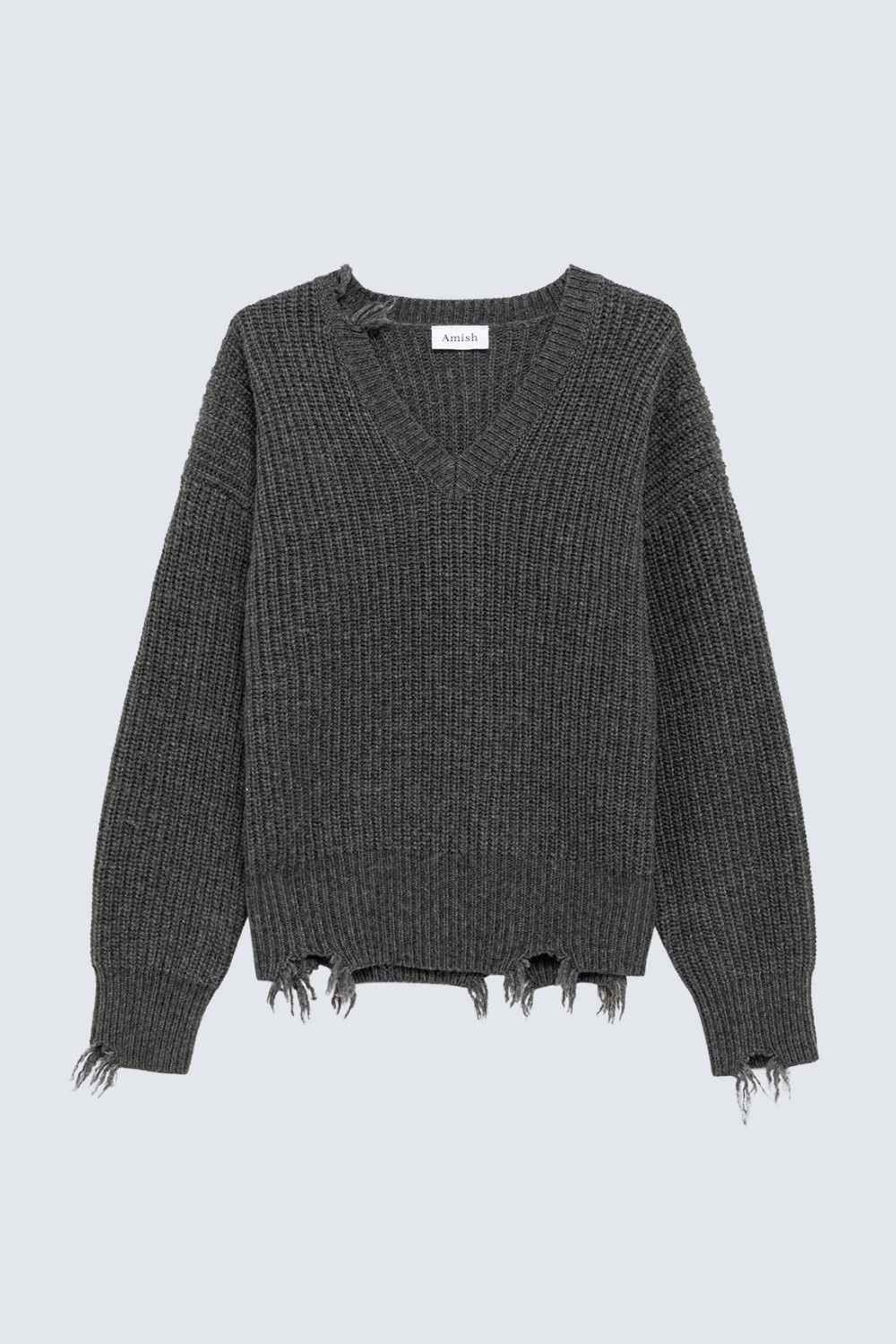 AMISH: PULLOVER DISTRESSED CON SCOLLO A V