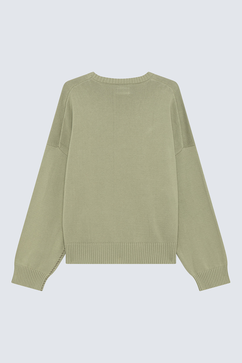 AMISH: FRAY SWEATER IN COTTON WITH LOGO