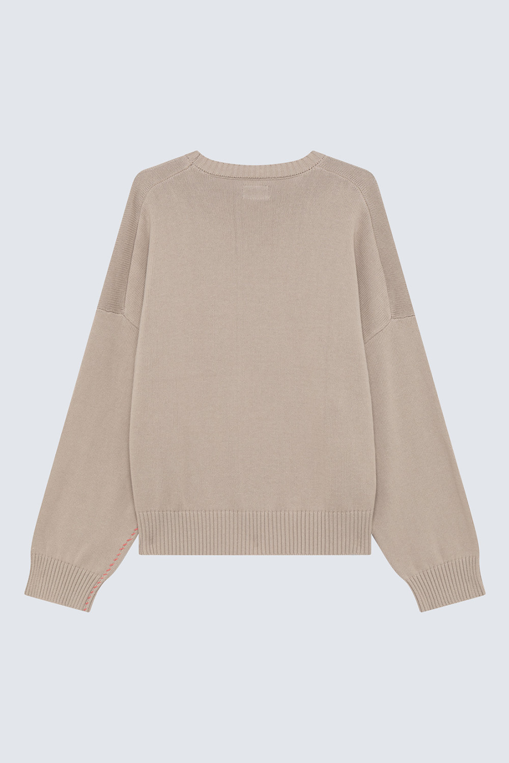 AMISH: FRAY SWEATER IN COTTON WITH LOGO