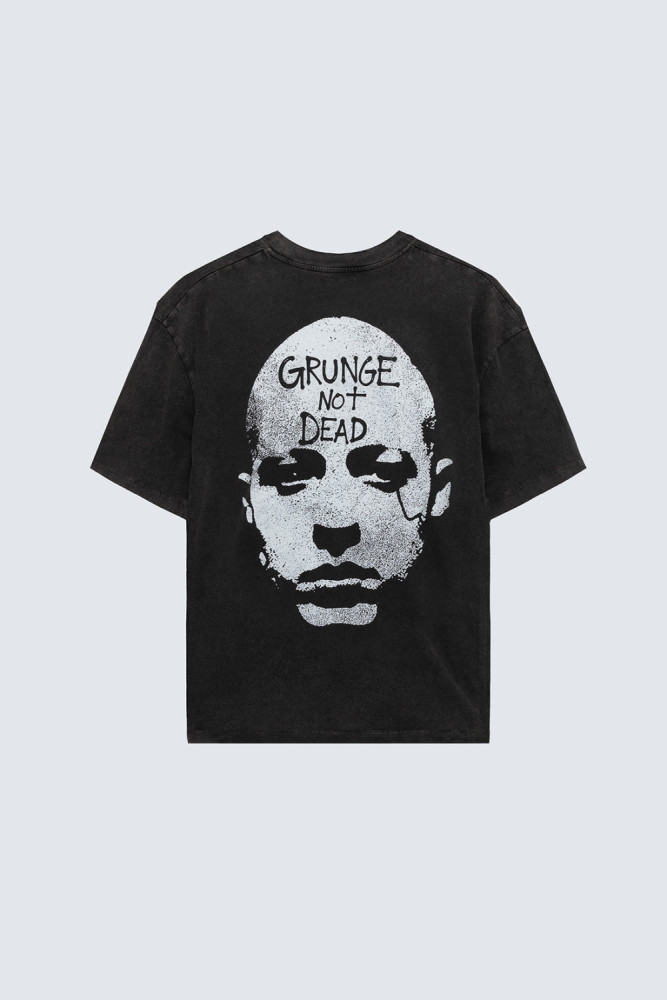 T-SHIRT GIROCOLLO CON STAMPA GRUNGE