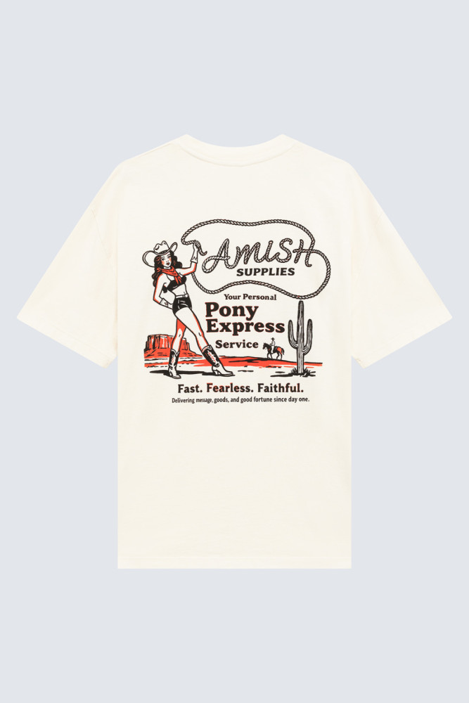 CREW NECK T-SHIRT IN JERSEY WITH COWGIRL PRINT