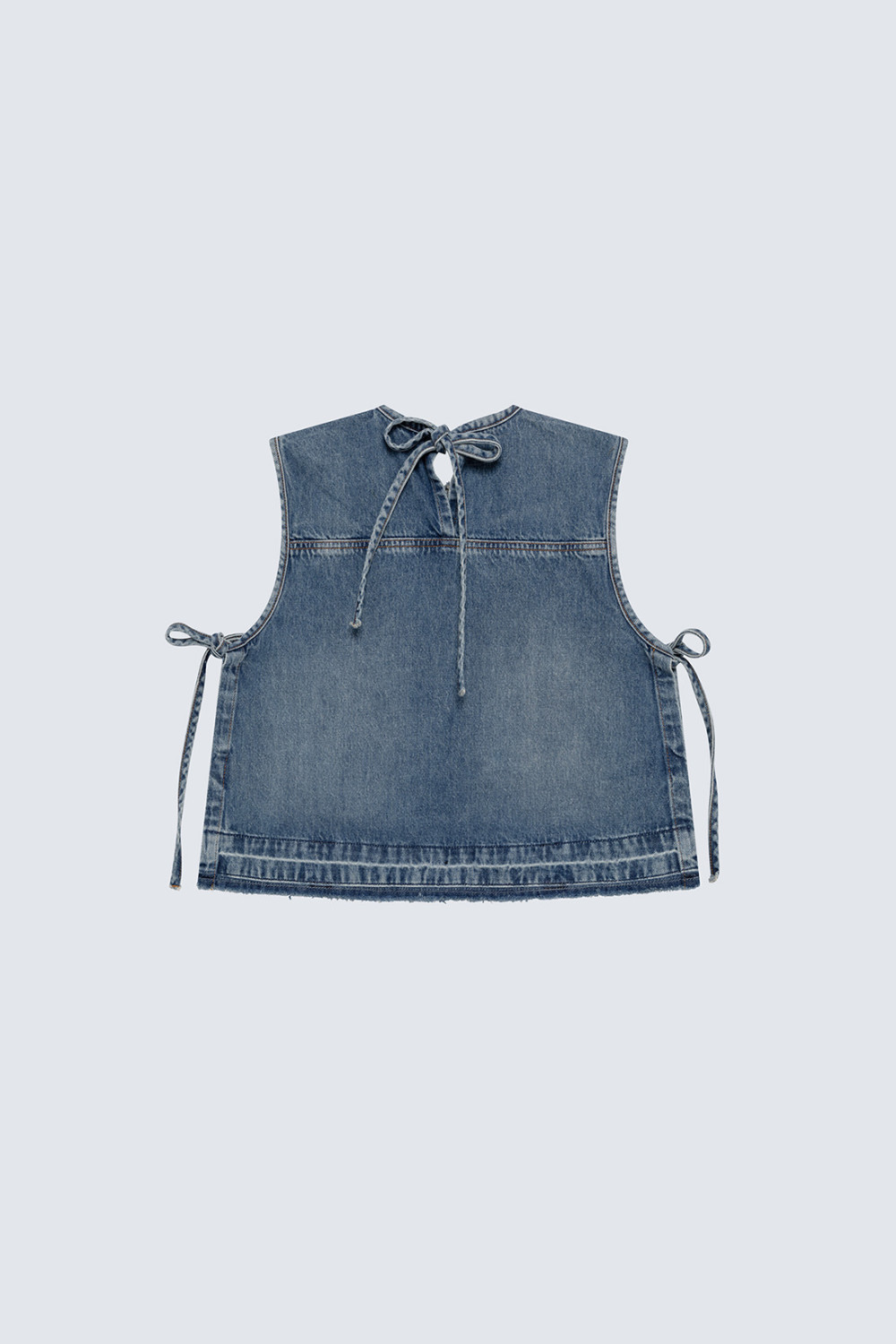 AMISH: TOP IN DENIM MID STONE
