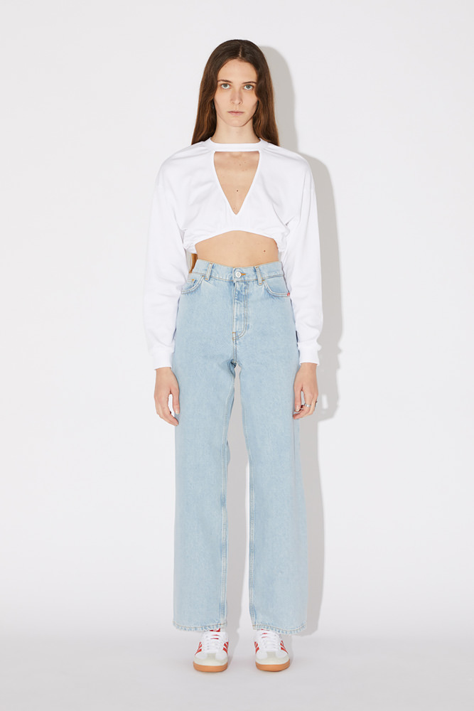 AMISH CROPPED TOP IN JERSEY WITH CUT-OUT