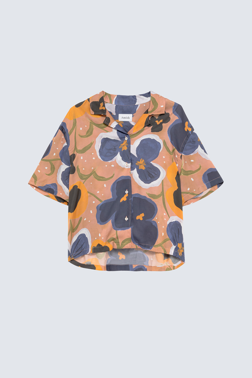 AMISH: CAMICIA BOWLING PAINTED FLOWER