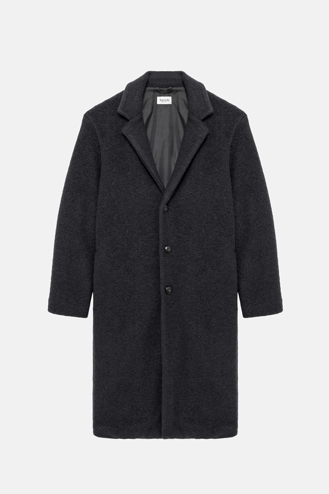 AMISH: SINGLE-BREASTED COAT IN WOOL BLEND