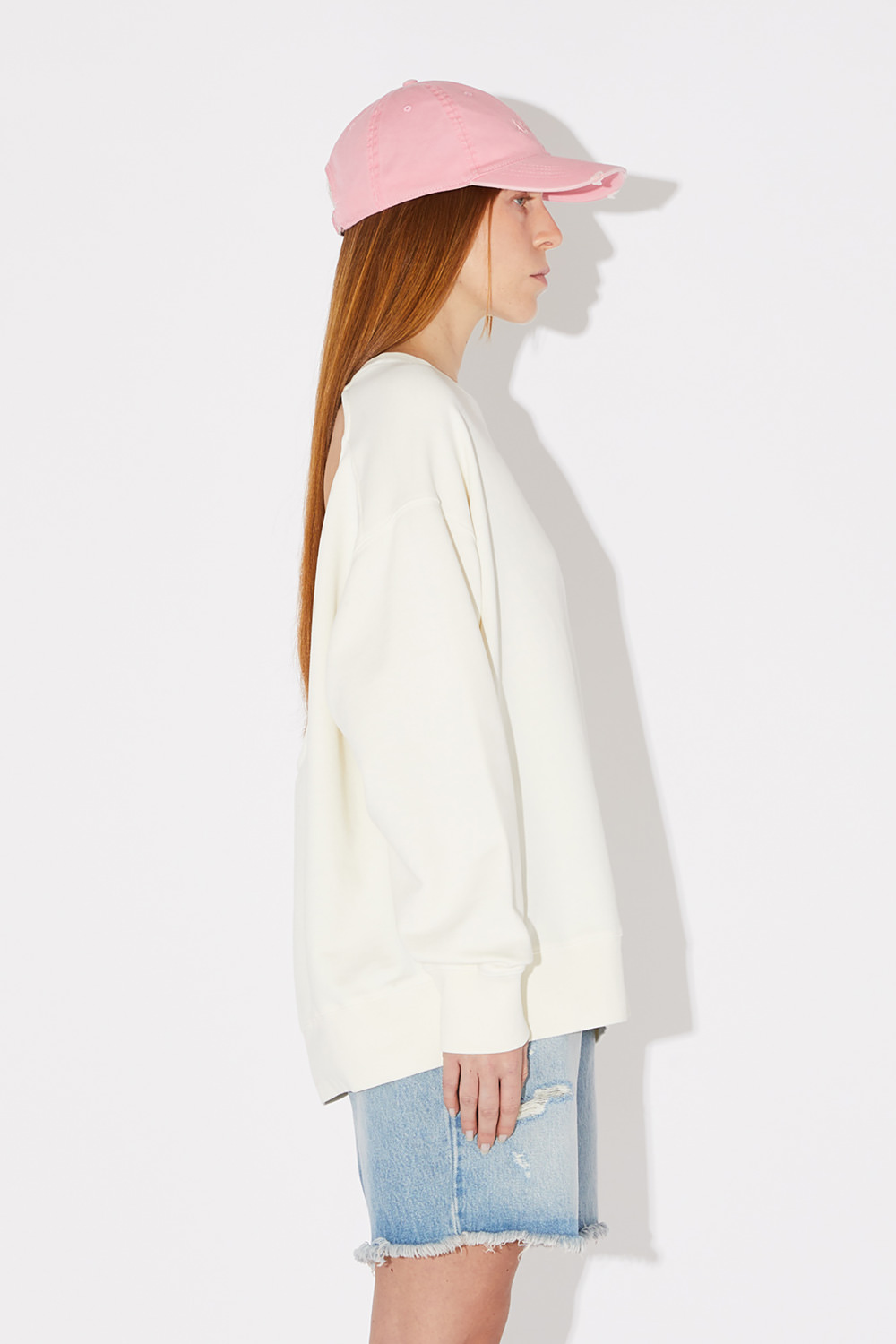 AMISH: CREW NECK SWEATSHIRT WITH CUT-OUT